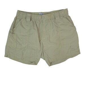 Spicy Tuna Fishing Shorts Mens XL Tan Ripstop Nylon Cargo 5.5" Inseam
